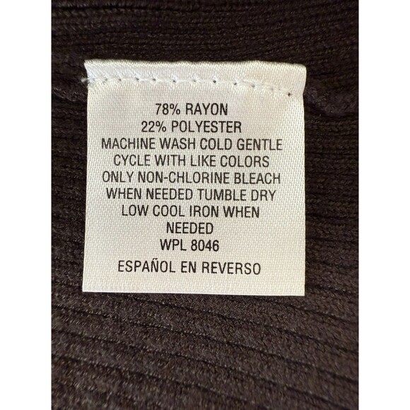 JM Collection Woman Ribbed Flyaway Cardigan Espresso Brown 3X Open Front NWT - Picture 9 of 10